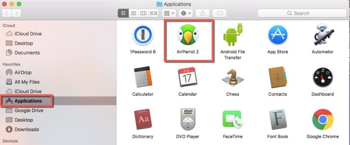 AirParrot 2 aplikacija za Mac