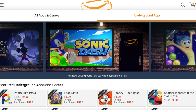 WTF yra „Amazon Underground“ programų parduotuvė?