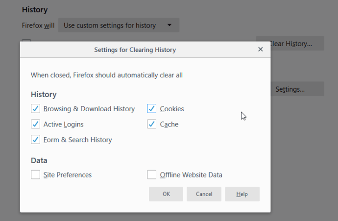 eliminar automàticament l'historial de navegació a Firefox