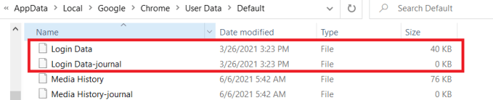 Folder danych aplikacji Chrome
